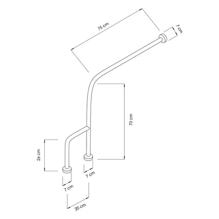 GGM Gastro Angled Grab Rail - Stainless Steel - Length: 700mm