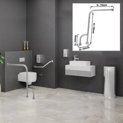 GGM Gastro Angled Grab Rail - Stainless Steel - Length: 700mm