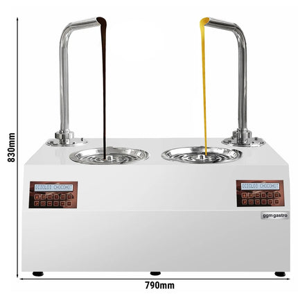 GGM Gastro Automatic Commercial Chocolate Dispenser - 2x 5.5kg - 1.9kW - with 2 taps