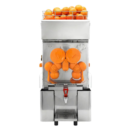GGM Gastro Automatic Orange Juicer - 200W - 63kg - with 20 oranges/min, orange size 40–90mm, automatic feed, self-service - Stainless Steel