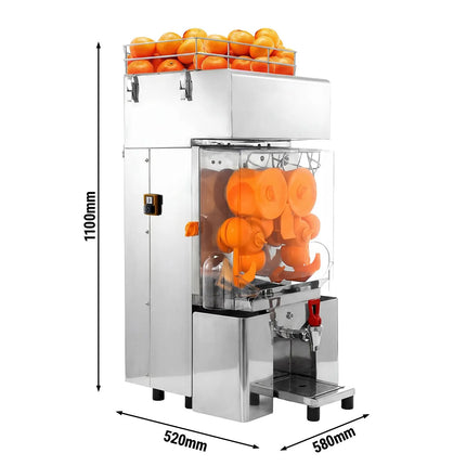 GGM Gastro Automatic Orange Juicer - 200W - 63kg - with 20 oranges/min, orange size 40–90mm, automatic feed, self-service - Stainless Steel