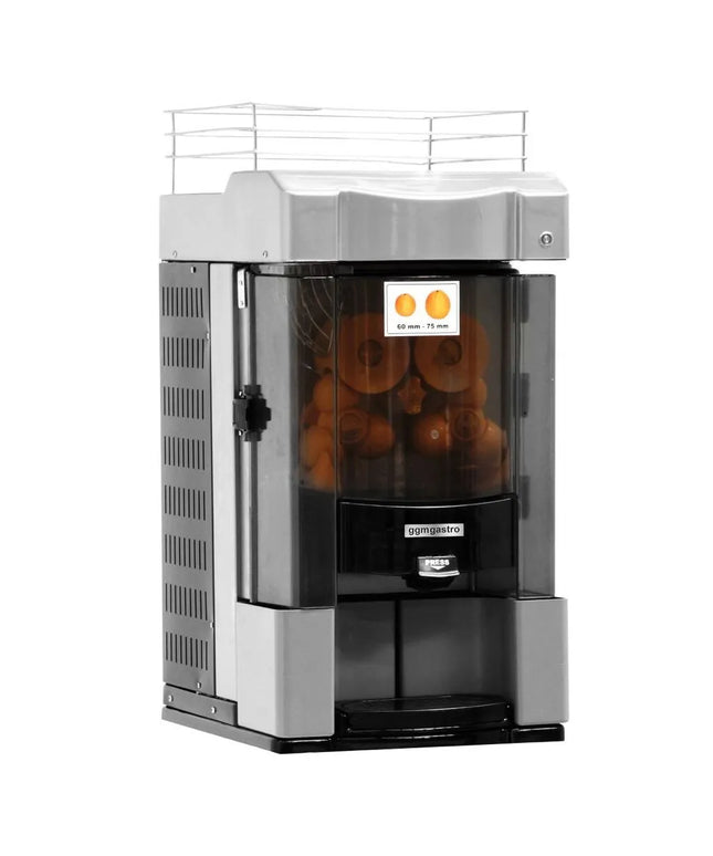 GGM Gastro Automatic Orange Juicer - 370W - 75kg - with 25 oranges/min, orange size 60-75mm, automatic feed, ideal for self-service - Grey
