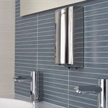 GGM Gastro Automatic Soap Dispenser - 1000ml - Stainless steel - wall mounted, touch‑free, automatic, lockable, refillable reservoir