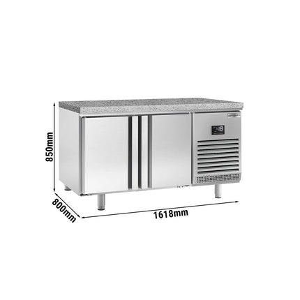 GGM Gastro Bakery Counter Freezer PREMIUM PLUS - 1618x800mm - with 2 doors - granite worktop - capacity 420 litres