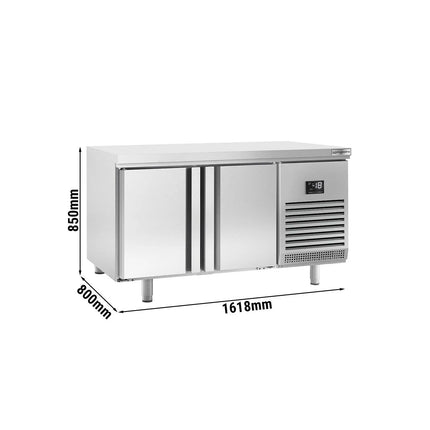 GGM Gastro Bakery Counter Freezer PREMIUM PLUS - 1618x800mm - with 2 doors - capacity 420 litres - worktop without upstand