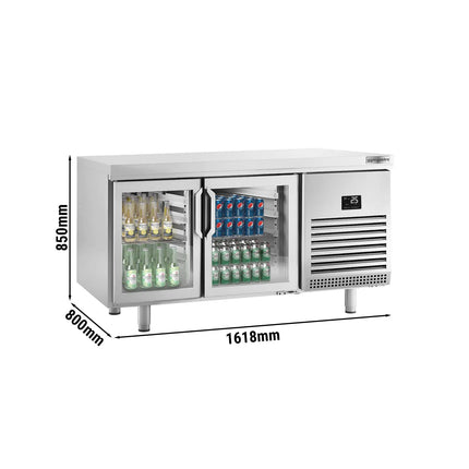 GGM Gastro Bakery Counter Fridge PREMIUM PLUS - 1618x800mm - glass doors - double glazing - capacity 400 litres