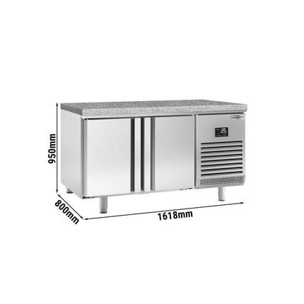 GGM Gastro Bakery Counter Fridge PREMIUM PLUS - 1618x800mm - with 2 doors - granite worktop - capacity 420 litres