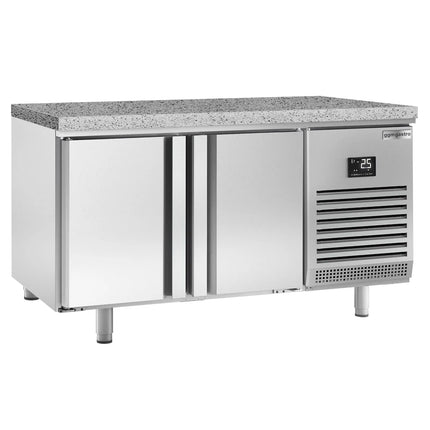 GGM Gastro Bakery Counter Fridge PREMIUM PLUS - 1618x800mm - with 2 doors - granite worktop - capacity 420 litres