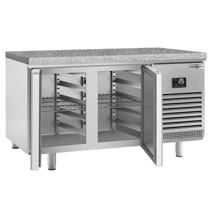 GGM Gastro Bakery Counter Fridge PREMIUM PLUS - 1618x800mm - with 2 doors - granite worktop - capacity 420 litres