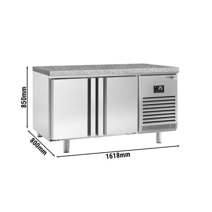 GGM Gastro Bakery Counter Fridge PREMIUM PLUS - 1618x800mm - with 4 doors - granite worktop - capacity 400 litres