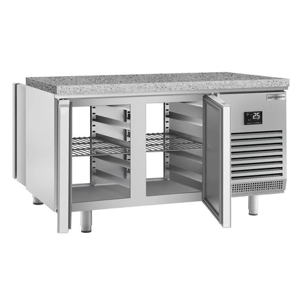 GGM Gastro Bakery Counter Fridge PREMIUM PLUS - 1618x800mm - with 4 doors - granite worktop - capacity 400 litres