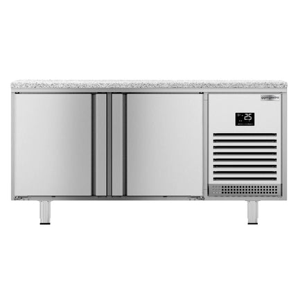 GGM Gastro Bakery Counter Fridge PREMIUM PLUS - 1618x800mm - with 4 doors - granite worktop - capacity 400 litres