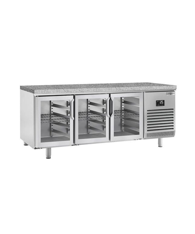 GGM Gastro Bakery Counter Fridge PREMIUM PLUS - 2185x800mm - glass doors - granite worktop - capacity 635 litres