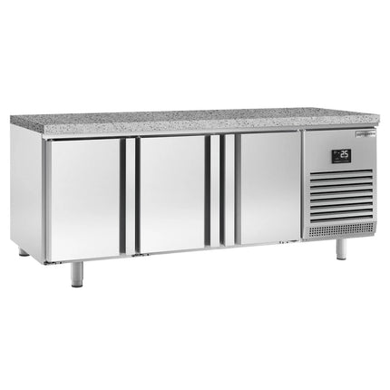 GGM Gastro Bakery Counter Fridge PREMIUM PLUS - 2185x800mm - with 3 doors - granite worktop - capacity 635 litres