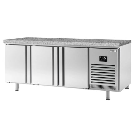 GGM Gastro Bakery Counter Fridge PREMIUM PLUS - 2185x800mm - with 3 doors - granite worktop - capacity 635 litres