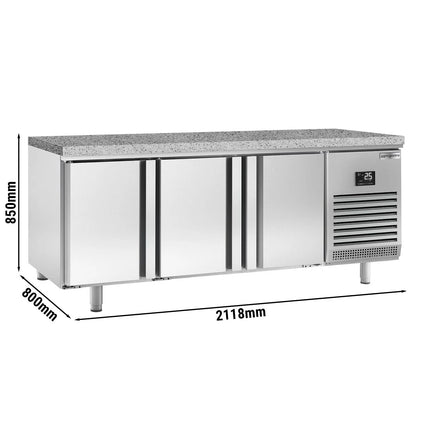 GGM Gastro Bakery Counter Fridge PREMIUM PLUS - 2185x800mm - with 6 doors - granite worktop - capacity 610 litres