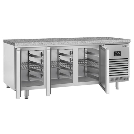 GGM Gastro Bakery Counter Fridge PREMIUM PLUS - 2185x800mm - with 6 doors - granite worktop - capacity 610 litres