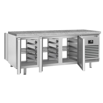 GGM Gastro Bakery Counter Fridge PREMIUM PLUS - 2185x800mm - with 6 doors - granite worktop - capacity 610 litres