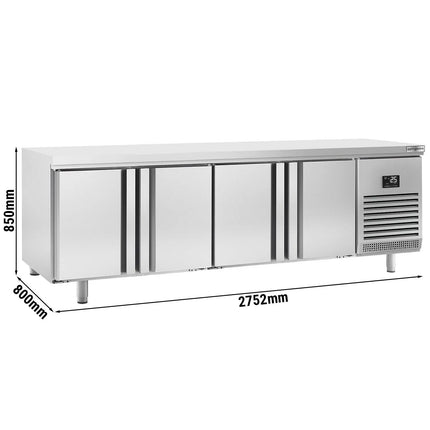 GGM Gastro Bakery Counter Fridge PREMIUM PLUS - 2752x800mm - with 4 doors - capacity 850 litres
