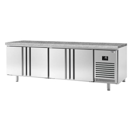 GGM Gastro Bakery Counter Fridge PREMIUM PLUS - 2752x800mm - with 4 doors - granite worktop - capacity 850 litres
