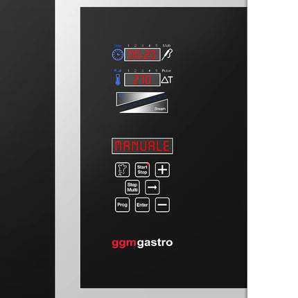 GGM Gastro Bakery-Electric Commercial Combi Oven - Digital Controls - 10x EN 600x400 - incl. Inner rack, Core temperature probe, HACCP monitoring, USB