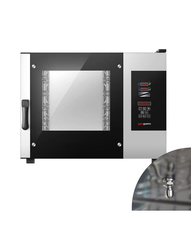 GGM Gastro Bakery- Electric Commercial Combi Oven - Digital Controls - 4x EN 600x400 - incl. Core temperature probe, HACCP monitoring, USB, Condensate drip tray