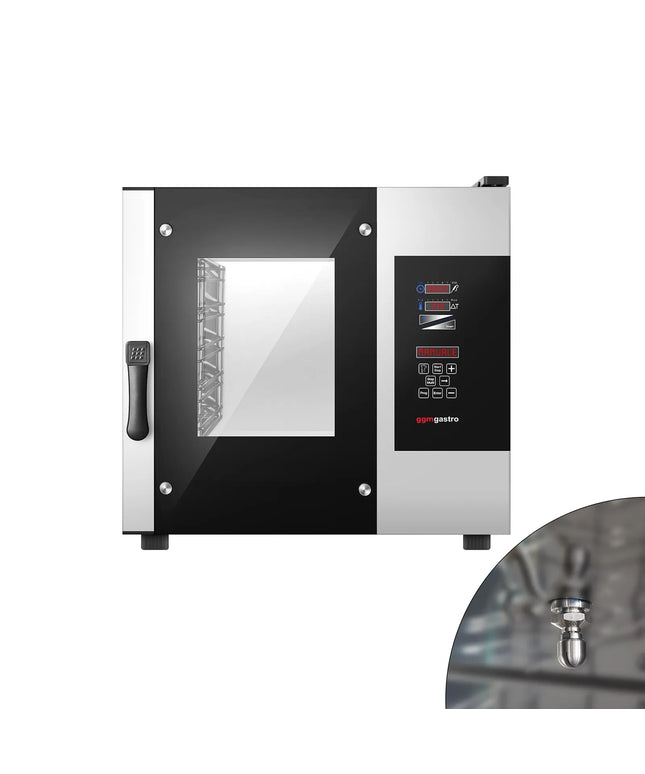 GGM Gastro Bakery-Electric Commercial Combi Oven - Digital Controls - 4x EN 600x400 - incl. Inner rack, Core temperature probe, HACCP monitoring, USB