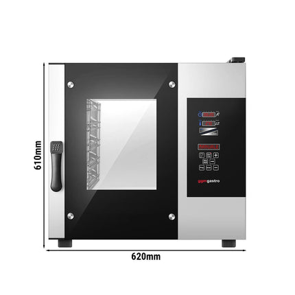 GGM Gastro Bakery-Electric Commercial Combi Oven - Digital Controls - 4x EN 600x400 - incl. Inner rack, Core temperature probe, HACCP monitoring, USB