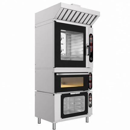GGM Gastro Bakery-Electric Commercial Combi Oven - Digital Controls - 6x EN 600x400 - incl. Automatic washing system & Hood