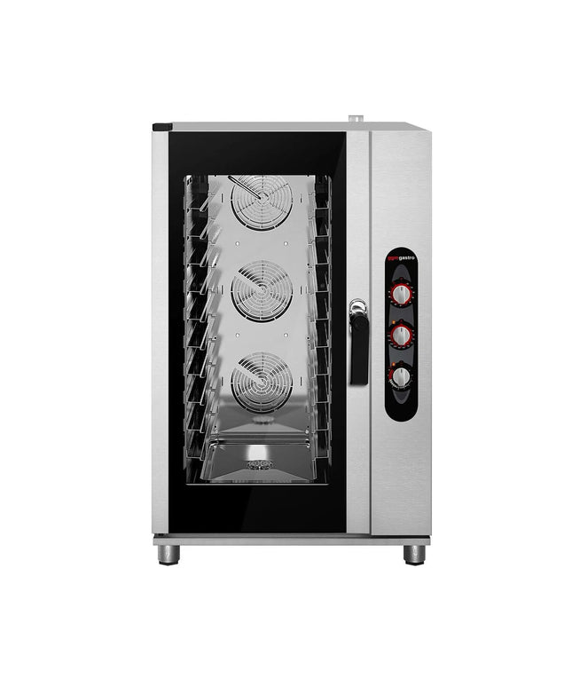 GGM Gastro Bakery-Electric Commercial Combi Oven - Manual Controls - 10x EN 600x400 - incl. Direct steam injection, Humidity control, Halogen lighting