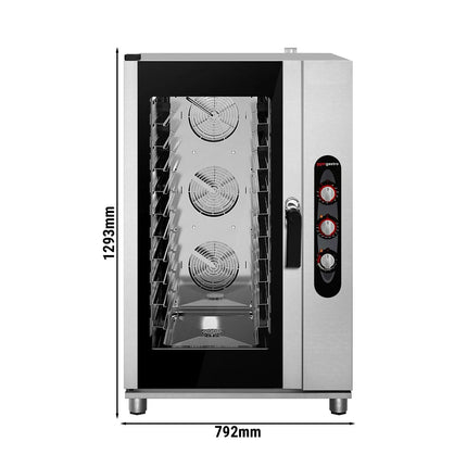 GGM Gastro Bakery-Electric Commercial Combi Oven - Manual Controls - 10x EN 600x400 - incl. Direct steam injection, Humidity control, Halogen lighting