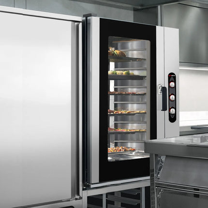 GGM Gastro Bakery-Electric Commercial Combi Oven - Manual Controls - 10x EN 600x400 - incl. Direct steam injection, Humidity control, Halogen lighting