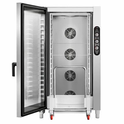 GGM Gastro Bakery-Electric Commercial Combi Oven - Manual Controls - 16x EN 600x400 - incl. Trolley, Direct steam injection, Humidity control