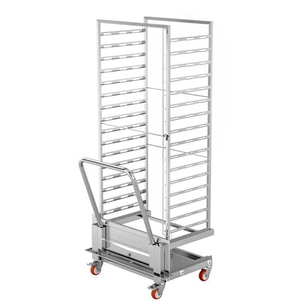 GGM Gastro Bakery-Electric Commercial Combi Oven - Manual Controls - 16x EN 600x400 - incl. Trolley, Direct steam injection, Humidity control