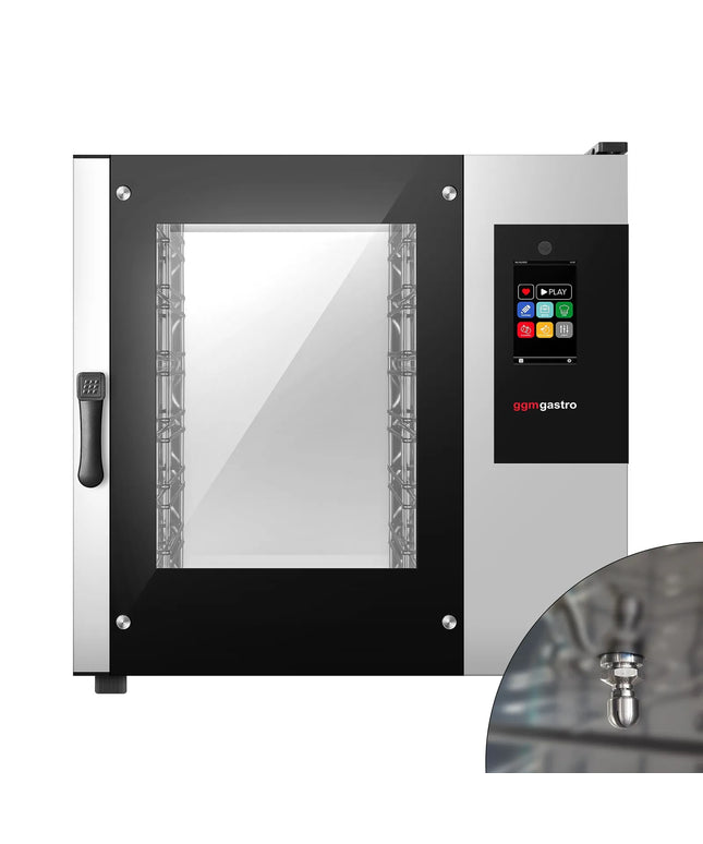 GGM Gastro Bakery-Electric Commercial Combi Oven - Touchscreen Controls - 6x EN 600x400 - incl. Automatic washing system, Core temperature probe, HACCP monitoring, USB