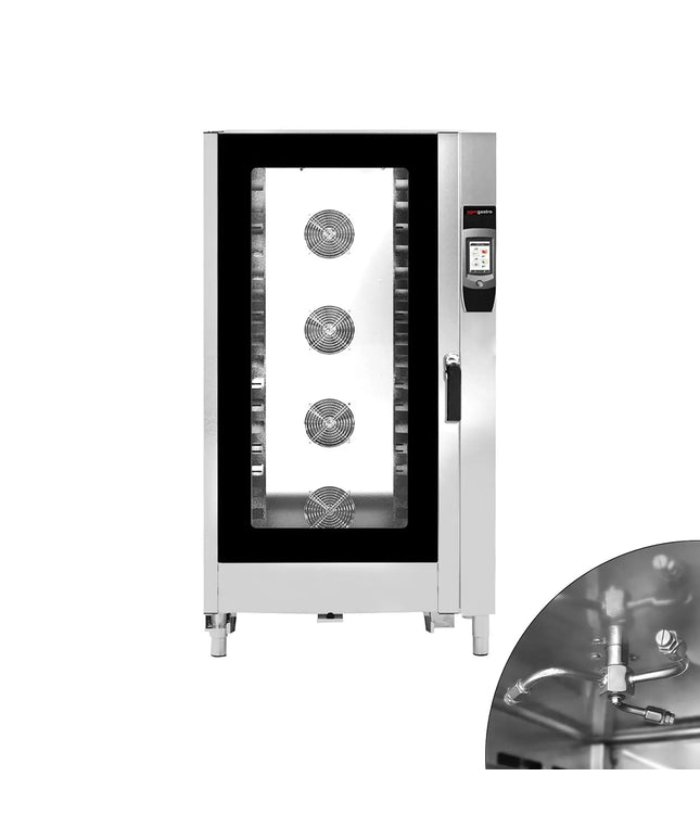 GGM Gastro Bakery-Electric Commercial Combi Oven - Touchscreen Controls - 16x EN 600x400 - 17.8 cm touchscreen - incl. Automatic washing system & Core temperature probe