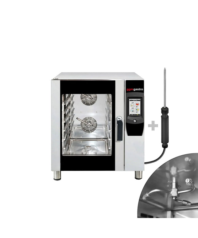 GGM Gastro Bakery-Electric Commercial Combi Oven - Touchscreen Controls - 6x EN 600x400 or 6x GN 1/1 - incl. Automatic washing system, Core temperature probe, Wi‑Fi & USB