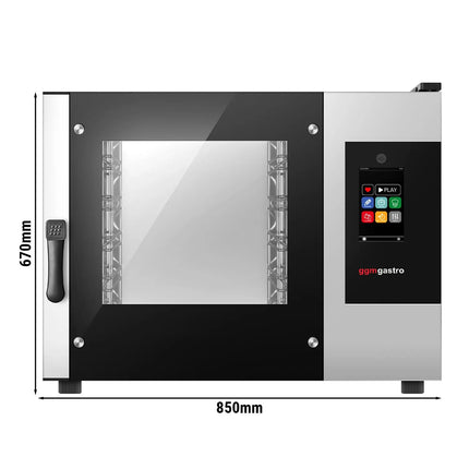 GGM Gastro Bakery-Electric Commercial Combi Oven - Touchscreen Controls - 4x EN 600x400 - incl. Automatic washing system, Core temperature probe, HACCP monitoring, USB