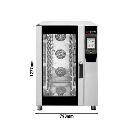 GGM Gastro Bakery-Electric Commercial Combi Oven - Touchscreen Controls - 10x EN 600x400 or 10x GN 1/1 - 17.8 cm colour touchscreen - incl. Automatic washing system, Core temperature probe, Wi‑Fi & Cloud