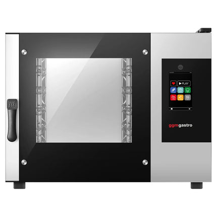 GGM Gastro Bakery-Electric Commercial Combi Oven - Touchscreen Controls - 4x EN 600x400 - incl. Automatic washing system, Core temperature probe, HACCP monitoring, USB