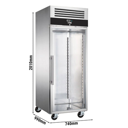 GGM Gastro Bakery Freezer Stainless steel PREMIUM - EN 600x800mm - 612L - with 1 glass door - On castors