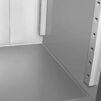GGM Gastro Bakery Freezer Stainless steel PREMIUM - EN 600x800mm - 612L - with 1 door & Rails & support grids - On castors - Black front