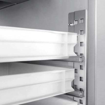 GGM Gastro Bakery Freezer Stainless steel PREMIUM - EN 600x800mm - 612L - with 1 door & On castors - Black front