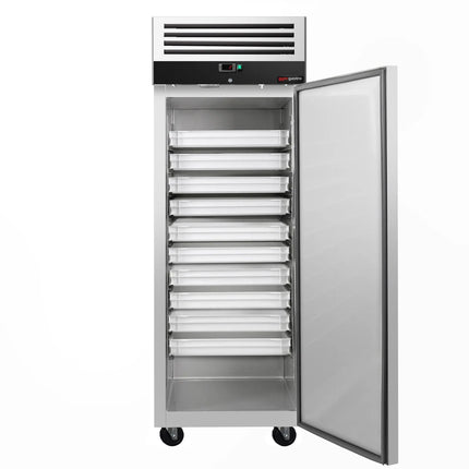 GGM Gastro Bakery Fridge Stainless steel PREMIUM - EN 600x800mm - 612L - with 1 door - Black - On castors