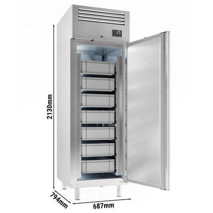 GGM Gastro Bakery Fridge Stainless steel PREMIUM PLUS - EN 600x400mm - 560L - with 1 door & 7x fish containers