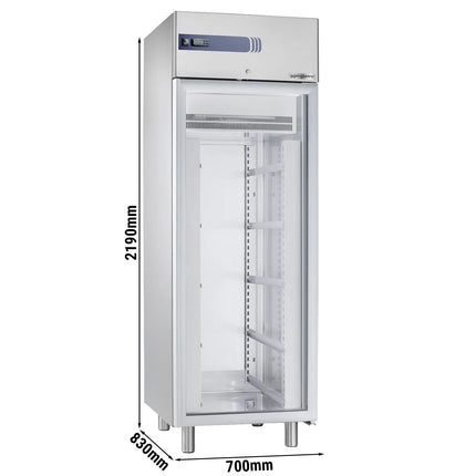 GGM Gastro Bakery Fridge Stainless steel PREMIUM PLUS - EN 600x400mm - 585L - with 1 glass door