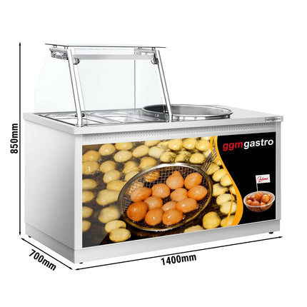 GGM Gastro Bàn Chiên Bánh Donut/Lokma - 1400x700x850-1320mm - 25L - Thép Không Gỉ