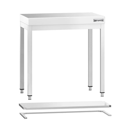 GGM Gastro Bàn Inox Trung Tâm PREMIUM - 600x700mm - Có Kệ Dưới - Có Thanh Giằng Chéo
