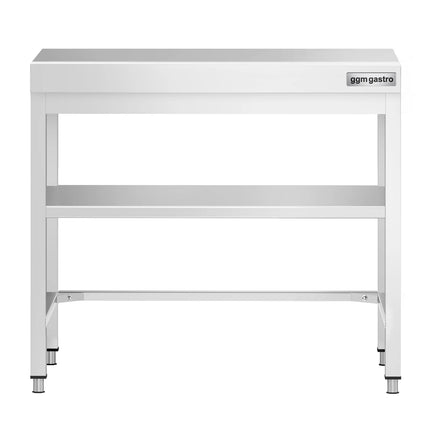 GGM Gastro Bàn Inox Trung Tâm PREMIUM - 700x700mm - Có Kệ Dưới - Có Thanh Giằng Chéo