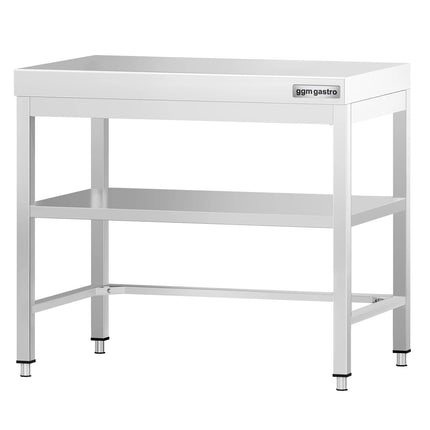 GGM Gastro Bàn Inox Trung Tâm PREMIUM - 700x700mm - Có Kệ Dưới - Có Thanh Giằng Chéo